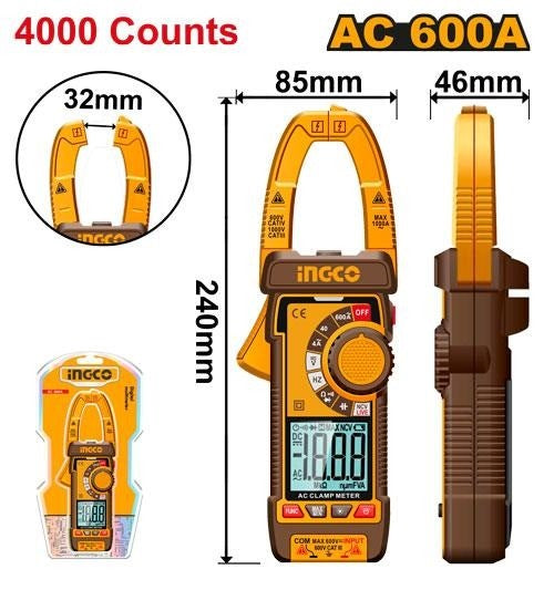 INGCO Digital AC Clamp Meter DCM66001