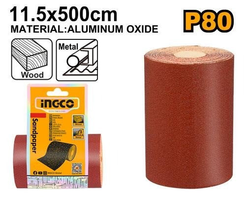 INGCO Alum Oxide Sandpaper 115mm x 5m Roll AKHS08065
