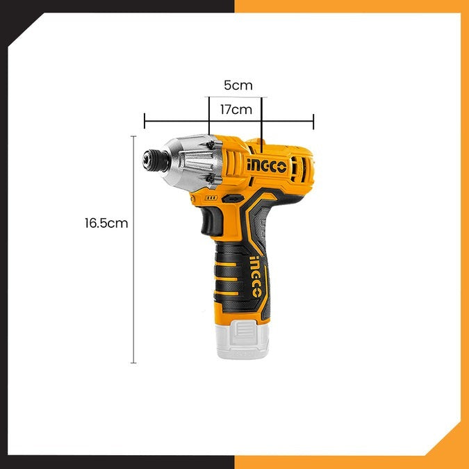 INGCO 12V 2X1.5Ah LI-ION Impact Driver 100Nm (No USB Charger) CIRLI12015 – view 4