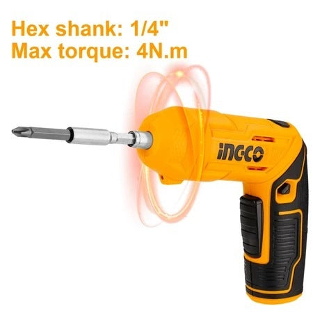 INGCO 4V LI-ION Cordless Screwdriver with 18 Bits & Mag.holder (No USB Charger) CSDLI0442 – view 4