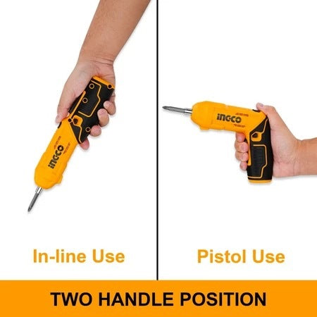 INGCO 4V LI-ION Cordless Screwdriver with 18 Bits & Mag.holder (No USB Charger) CSDLI0442 – view 3