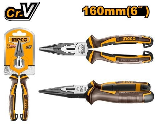 INGCO HD Cr.v Long Nose Plier Black Polished HLNP28168