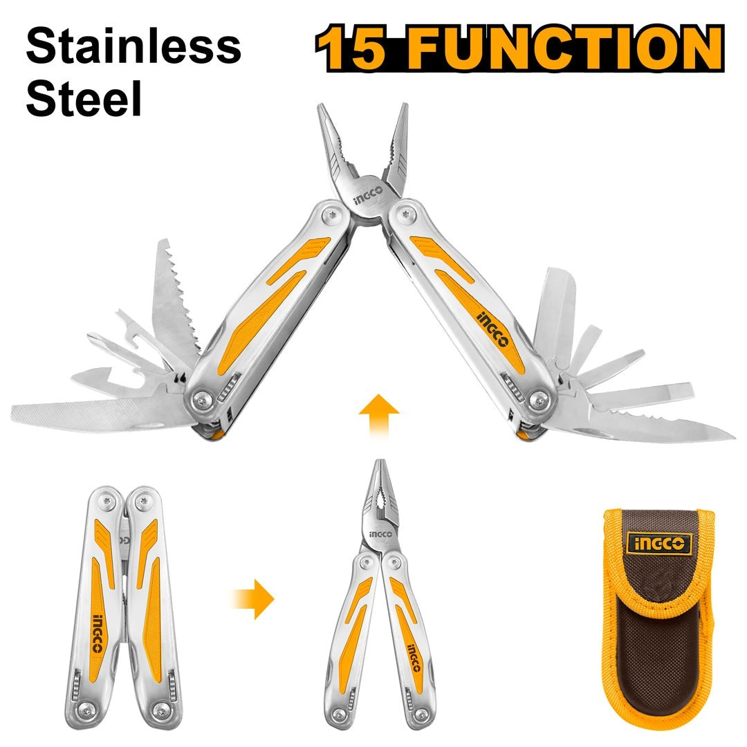 INGCO Foldable Multi-Function Tool W/nylon Belt Pouch HFMFT0115