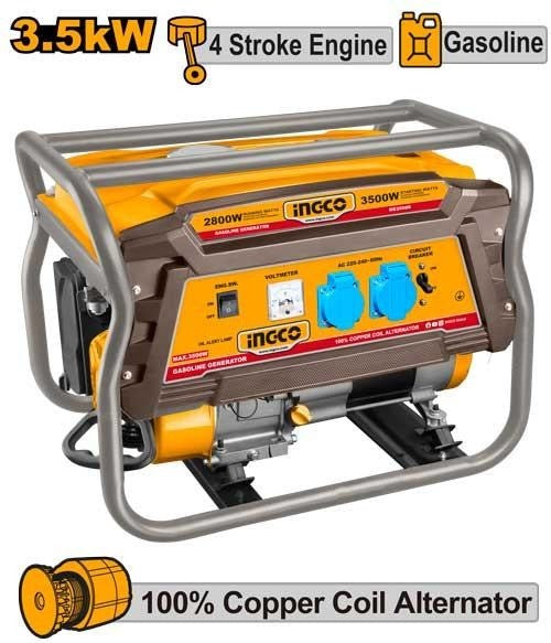 INGCO Gasoline Generator Max 3500W Rated 2800W GE35006