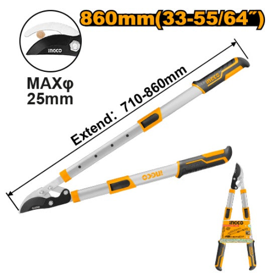 INGCO Garden Telescopic Lopper 30" 660-860mm Max Cut 25MMØ HLTS7401