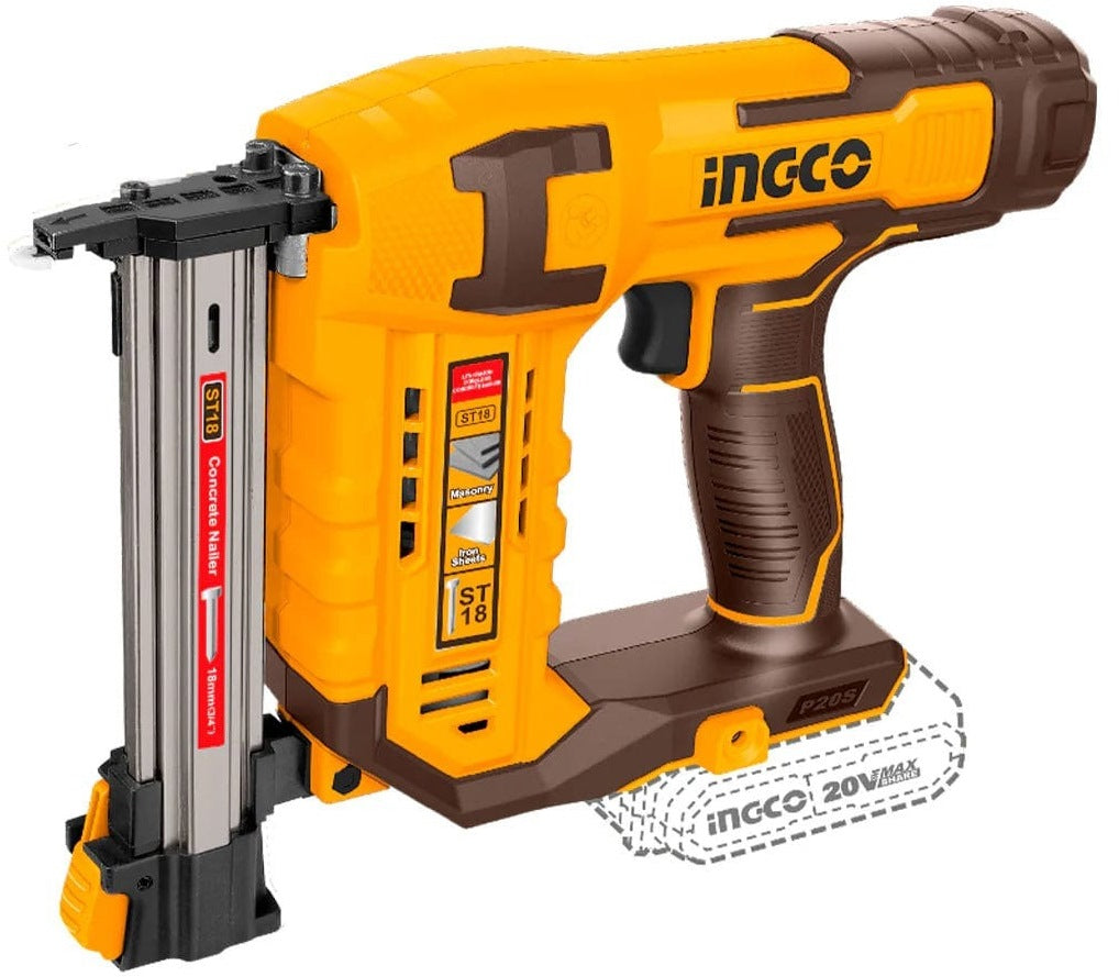 INGCO 20V 1X2.0Ah Concrete Brick Nailer ST18mm Nail CSTLI3808 – view 2