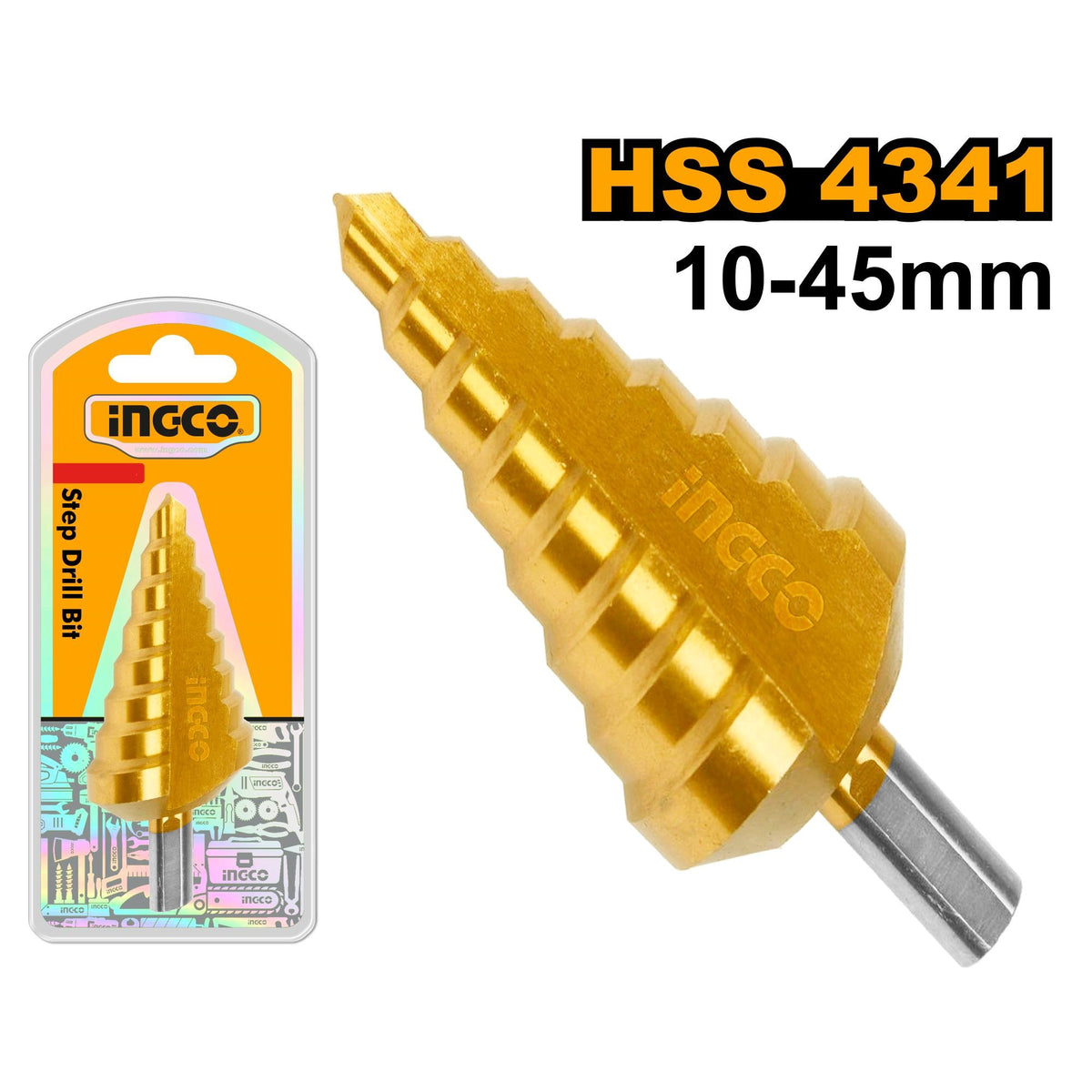 INGCO HSS Step Drill 10-15-20-25-30-35-40-45mm AKSDS10453