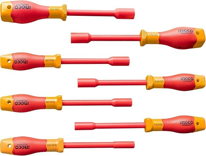 INGCO Vde 7pcs Insulated Nut Screwdriver set 6,7.8.9.10.11 &12mm HKISD0701 – view 2