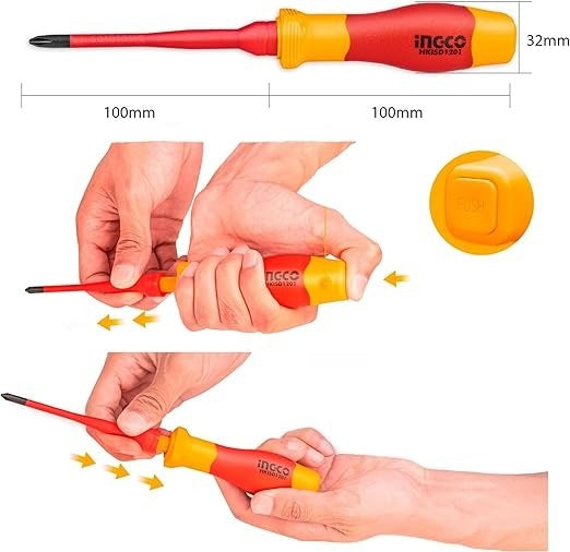 INGCO Vde 12pcs Insulated Interchangeable Screwdriver set HKISD1201 – view 2