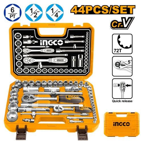 INGCO 44pcs 1/4DR+1/2DR Socket set HKTS42441