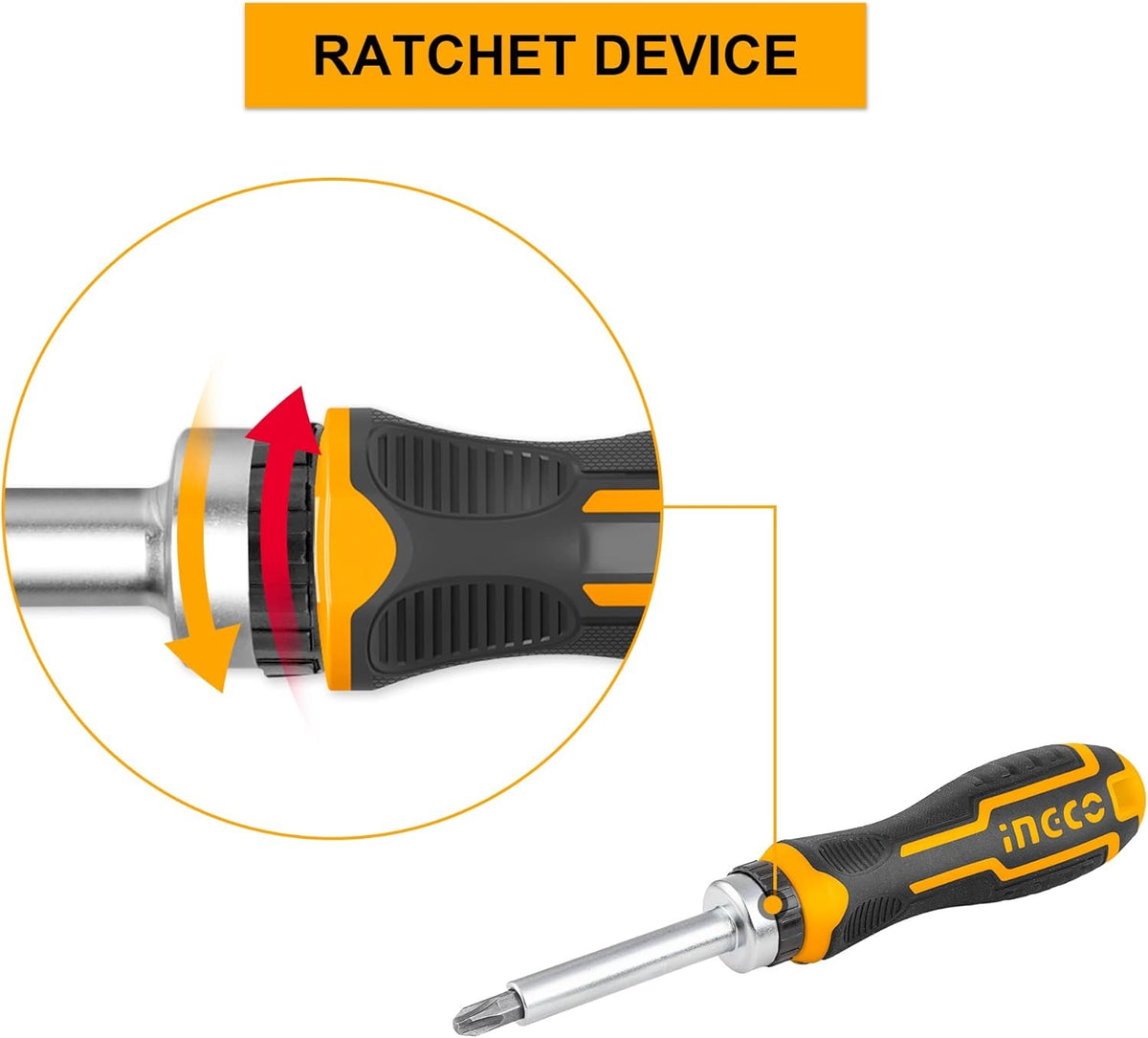 INGCO 8 pcs in 1 Ratchet Screwdriver AKISD0808 – view 3