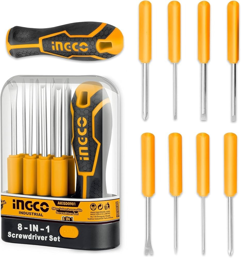 INGCO 9 pcs Interchangeable Screwdriver set AKISD0901