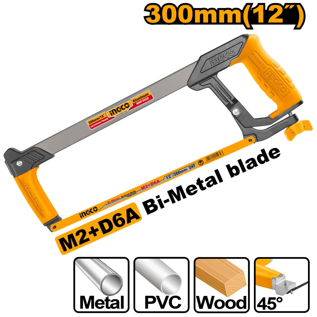 INGCO Heavy Duty Hacksw Frame 12" 300mm HHF3008