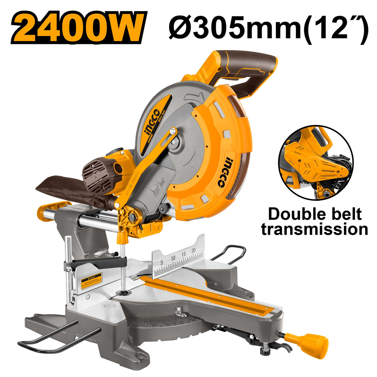 INGCO Slide Compound Mitre Saw 12" 305mm 2400W BM2S24007