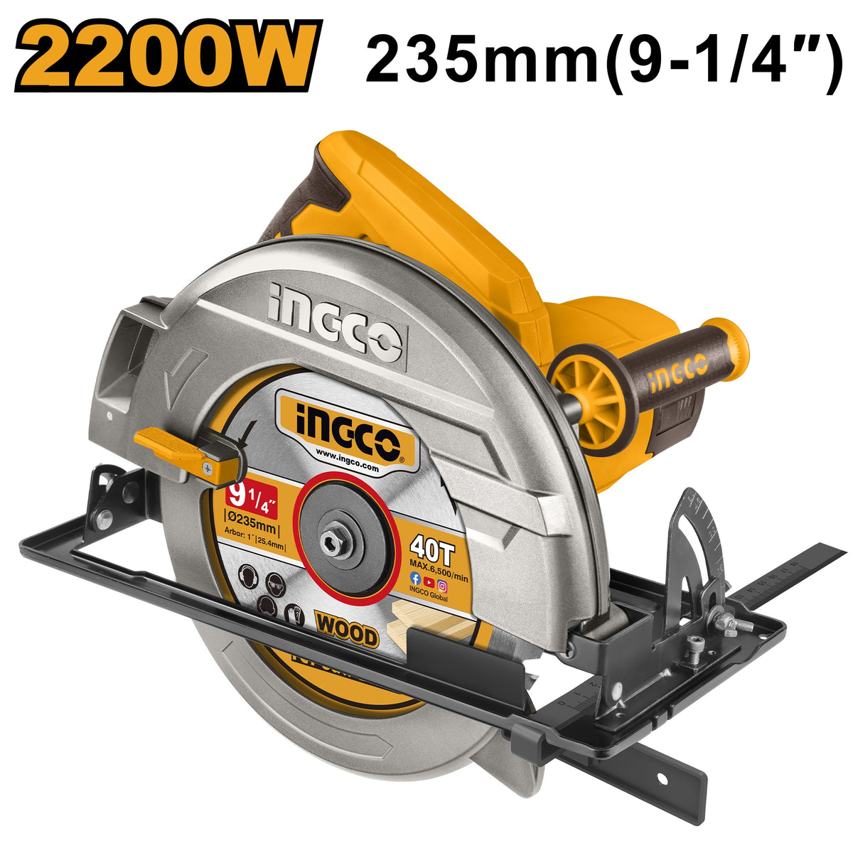 INGCO Circular Saw 9" 235mm 2200W with 1 Blade CS23522