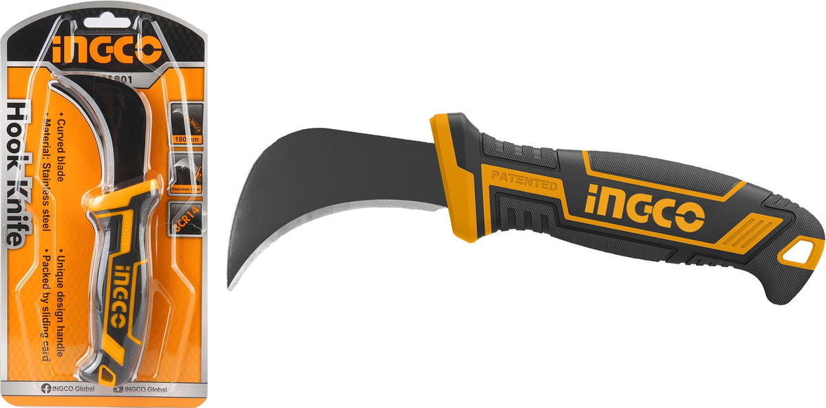 INGCO Curved Blade Hook Knife 7" 180mm HPK81801