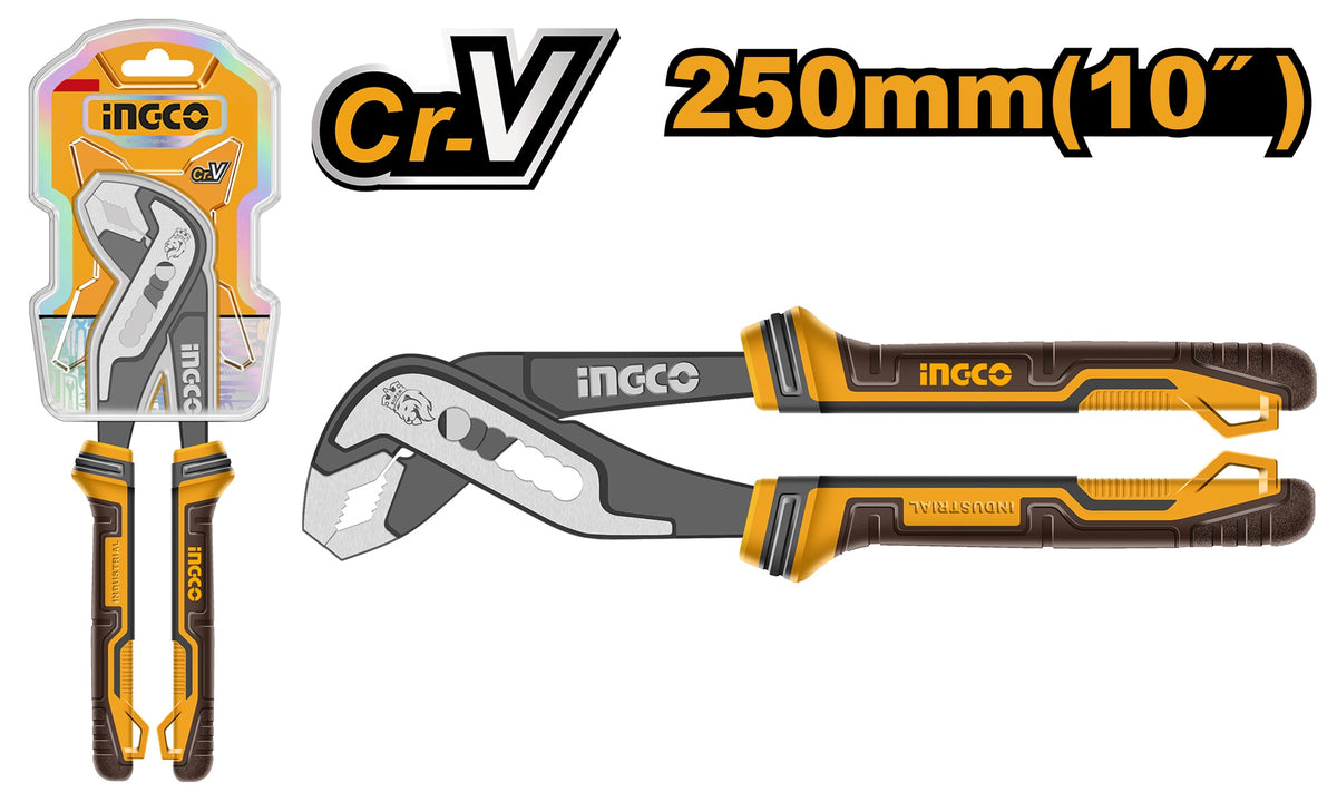INGCO HD Cr.v Water Pump Plier Black Polished HPP28258