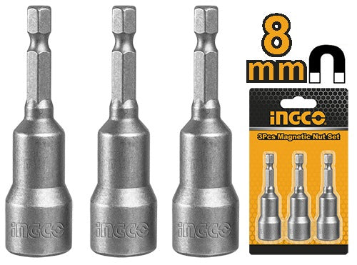 INGCO 3 pcs Magnetic Nut set Adaptor 8mm AMN0831 – view 2