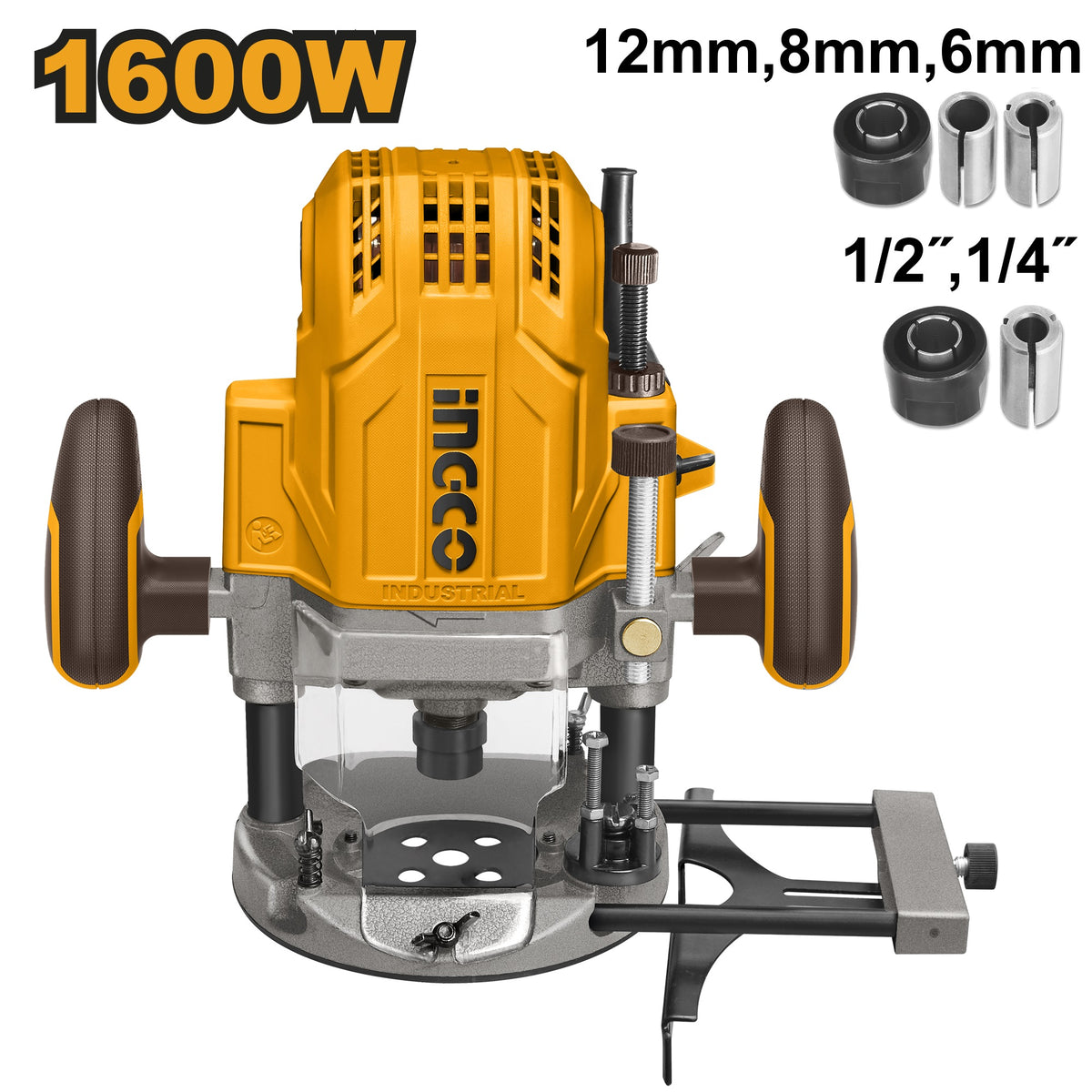INGCO Electric Router 1/2" Collet, 1600W RT160028