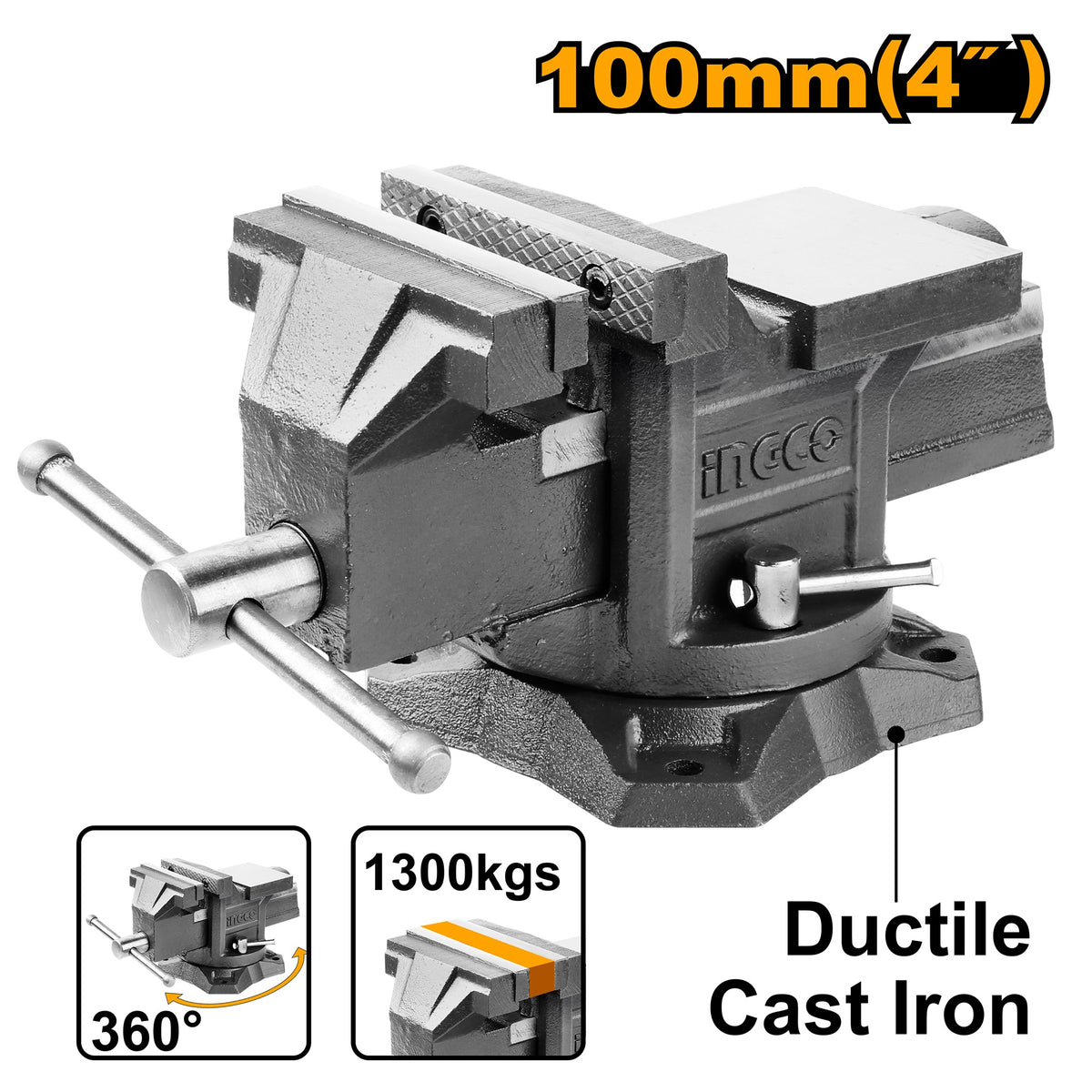 INGCO HD Bench Vise with Swivel Base HBV084