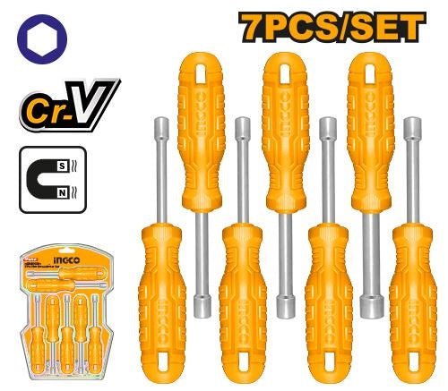 INGCO 7pcs Nut Screwdriver set 6-12mm,185mm HKNSD0701