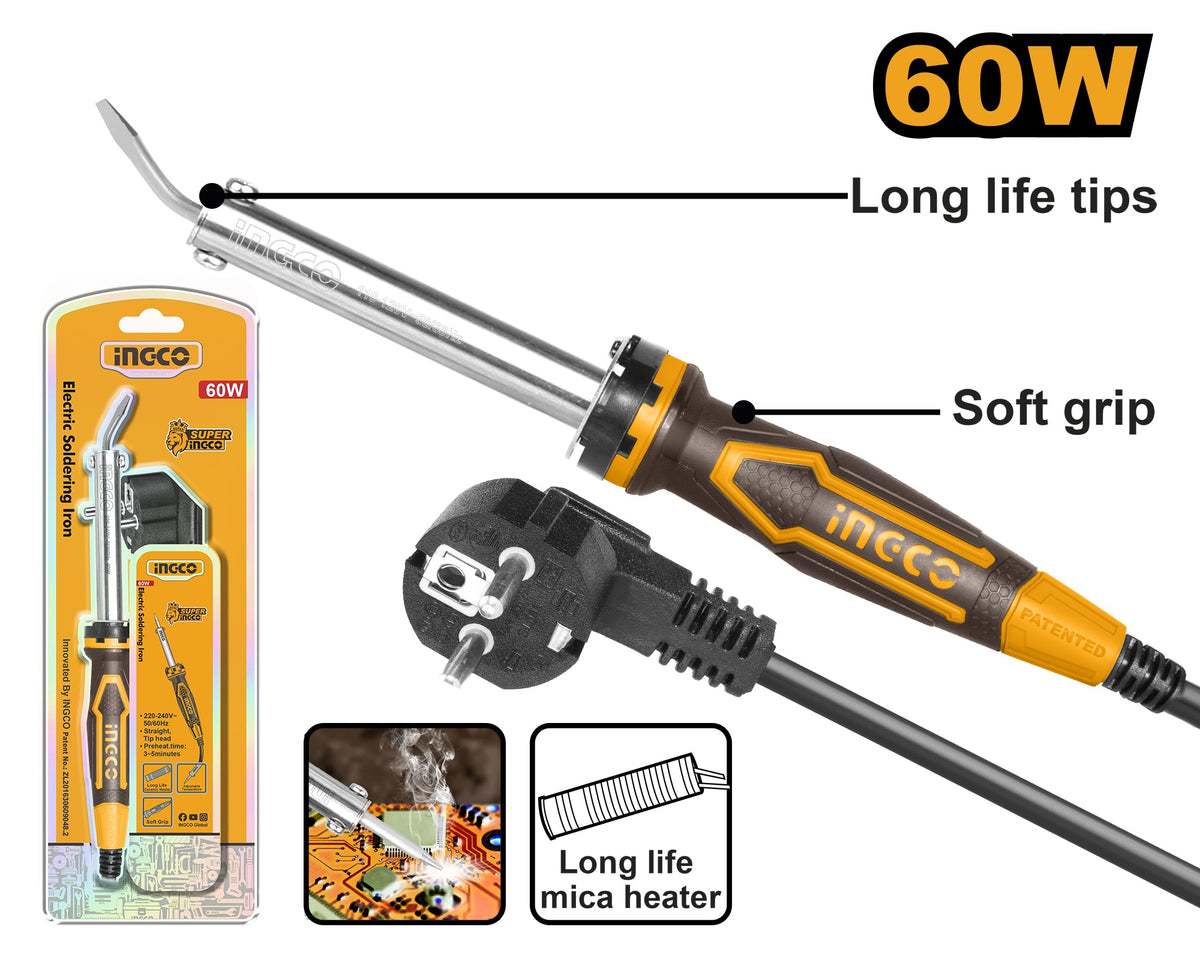 INGCO Electric Soldering Iron Bent Flat Tip SI0368