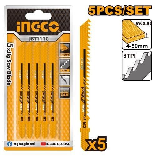 INGCO 5pcs Jig Saw Blade T111C JBT111C