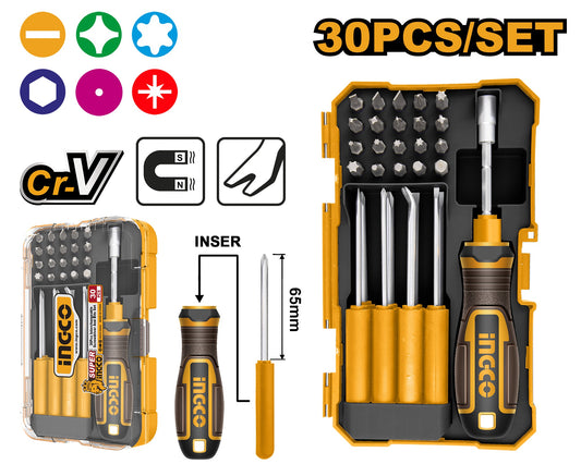 INGCO 30 pcs Interchangeable Screwdriver Bit set AKISD3001