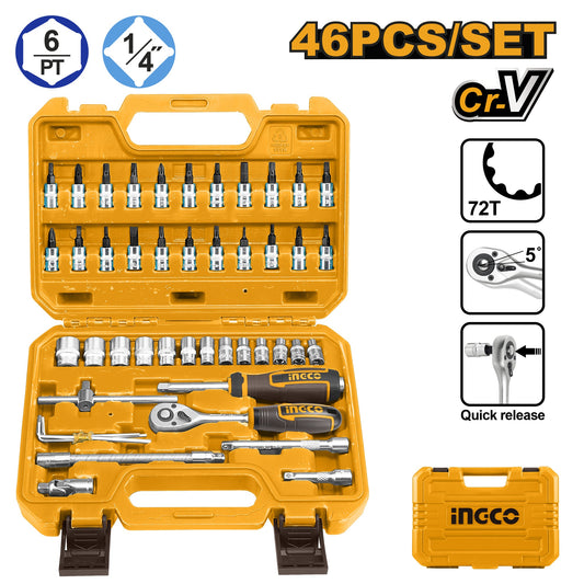 INGCO 46pcs 1/4" DR. Socket set HKTS14462