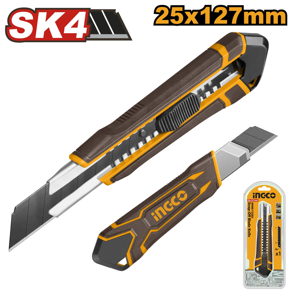 INGCO Snap Off Blade Auto Lock Knife 25mm HKNS112505
