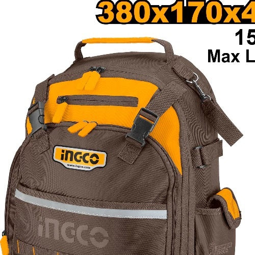 INGCO HD Backpack Tool Bag L38cm* W17cm*H45cm HBP01028 – view 3