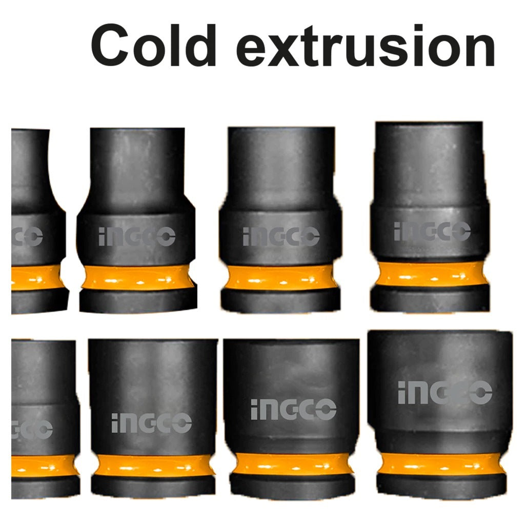 INGCO 14pcs 1/2" DR. CR-MO Standard Impact Socket set 10-27mm HKISSD12141 – view 3