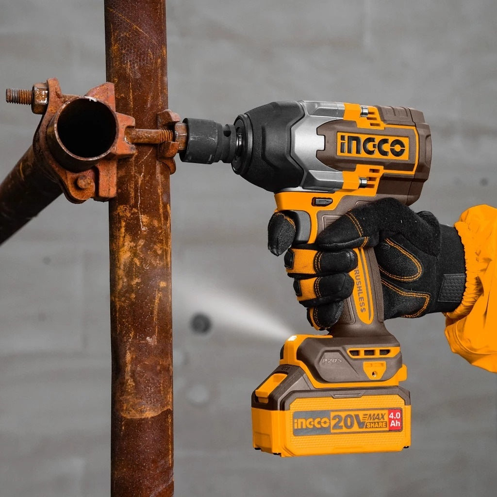 INGCO 20V 2X4.0Ah LI-ION Brushless 1/2" Impact Wrench 850Nm CIWLI2085 – view 5