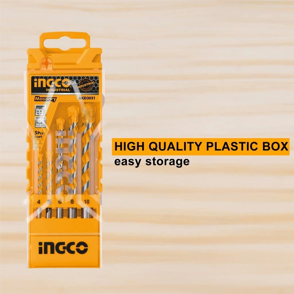INGCO 5pcs Masonry Drill Bit set 4,5,6,8 & 10mm AKD3051 – view 2