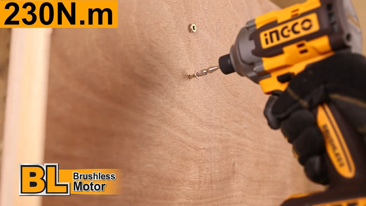 INGCO 20V Brushless Impact Driver 230Nm W/2 x 20V 2.0Ah & Charger CIRLI2023 – view 3
