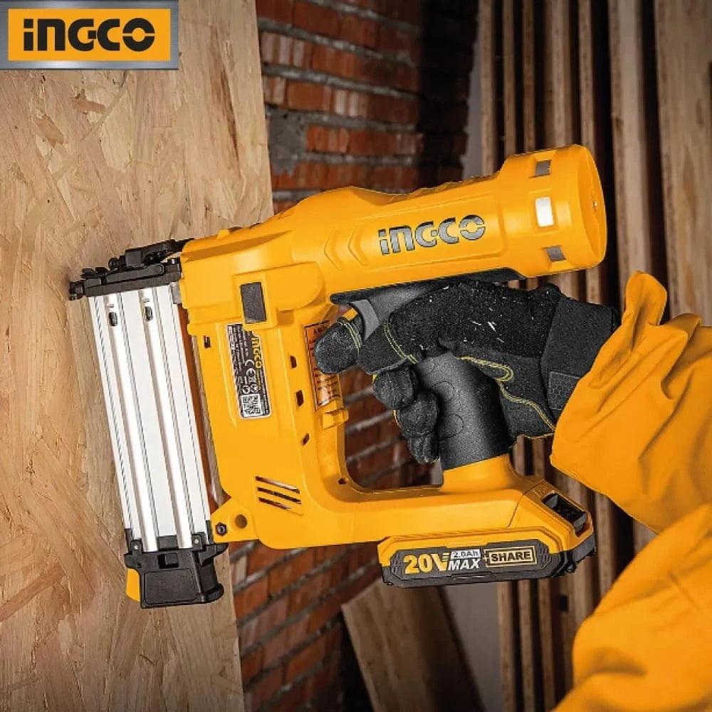 INGCO 20V 1X2.0Ah Concrete Brick Nailer ST18mm Nail CSTLI3808 – view 3