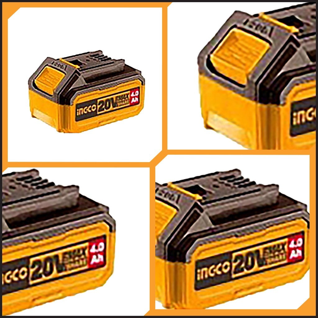 INGCO 20V 6pc Battery Kit 4X2.0, 2X4.0, 2 Port Charger + Case COSLI230701 – view 3