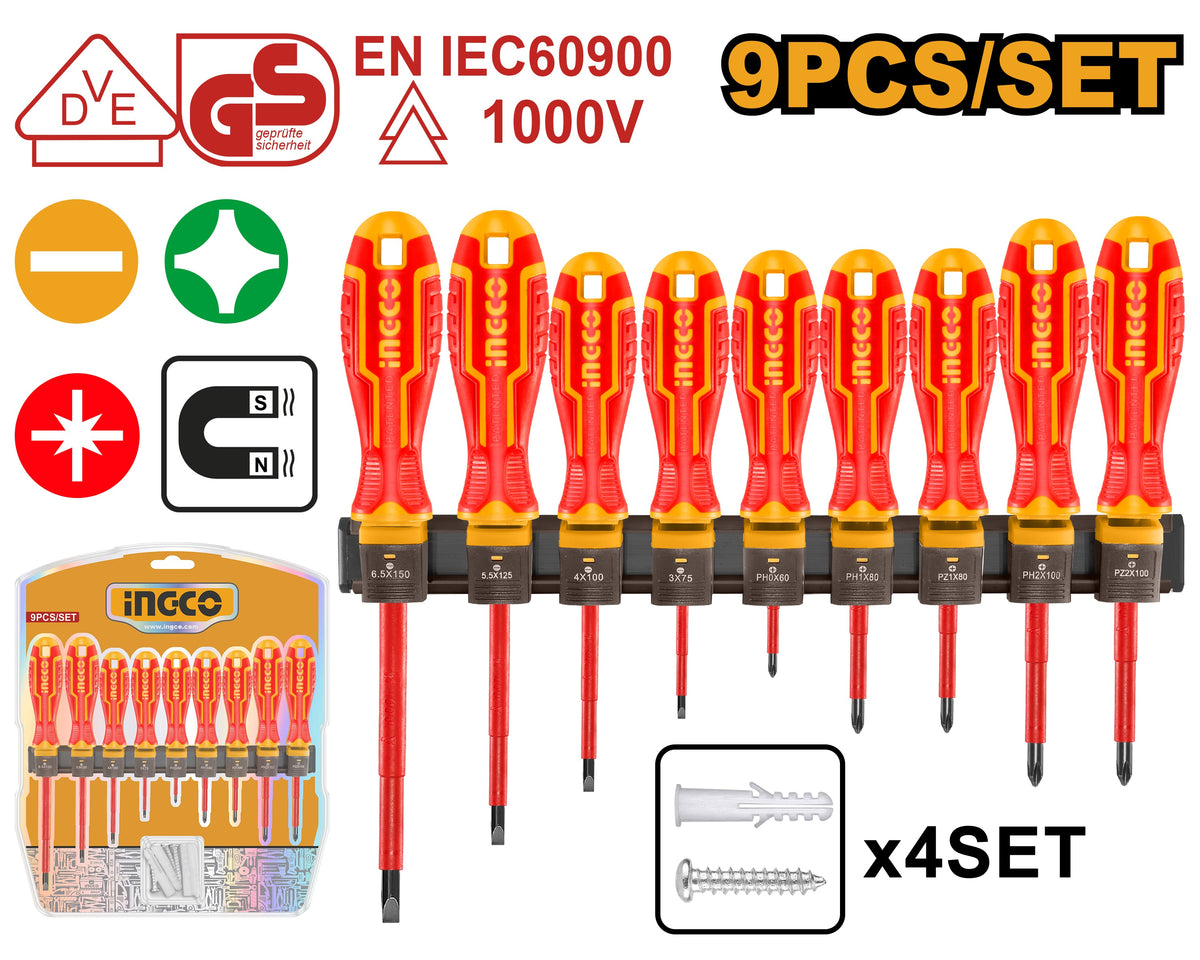 INGCO Vde 9pcs Insulated Screwdriver set HKISD0908