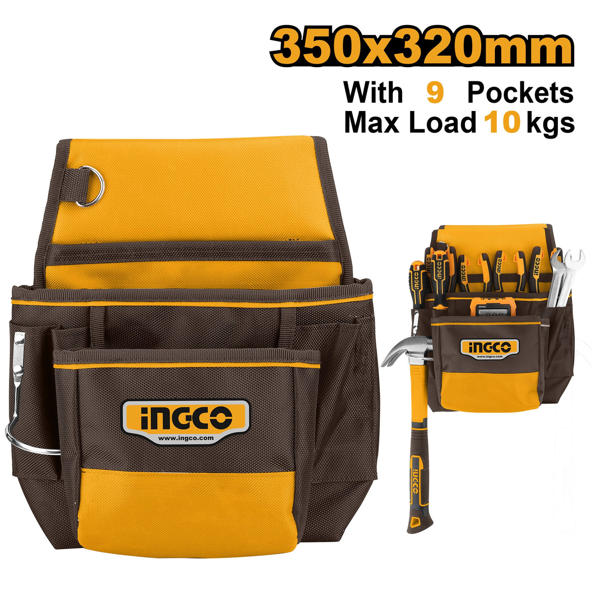 INGCO 9 Pockets Tool Pouch L35XW32cm HTBP010128