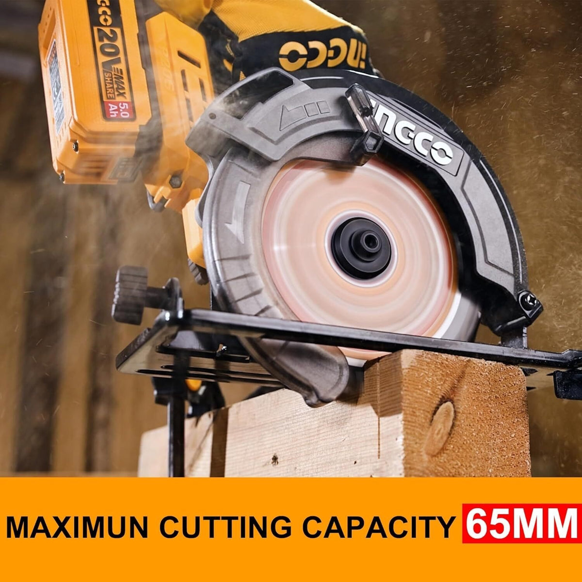 INGCO 20V LI-ION Circular Saw 165mm (Bare Unit) CSLI1652 – view 4