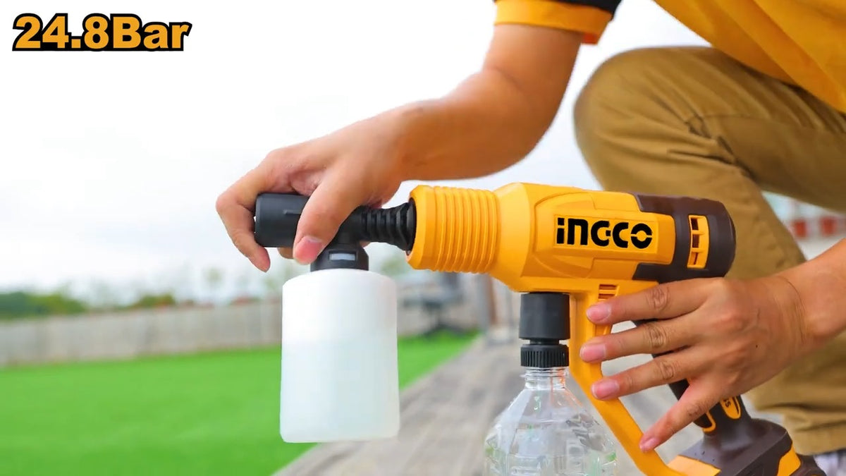 INGCO 20V LI-ION Pressure Washer 24.8 BAR 1X2.0Ah+CHRG CPWLI20362 – view 2