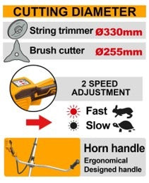 INGCO 40V(2X20V) String Trimmer & Bush Cutter 2X4.0Ah & Charger CSTLI202522 – view 2