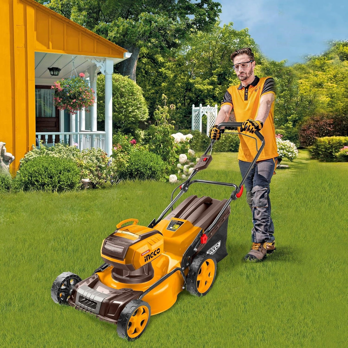 INGCO 2X20V (40V) BL 460mm Lawn Mower 2X5.0A+DUAL Port Chrg LMLI20186 – view 3