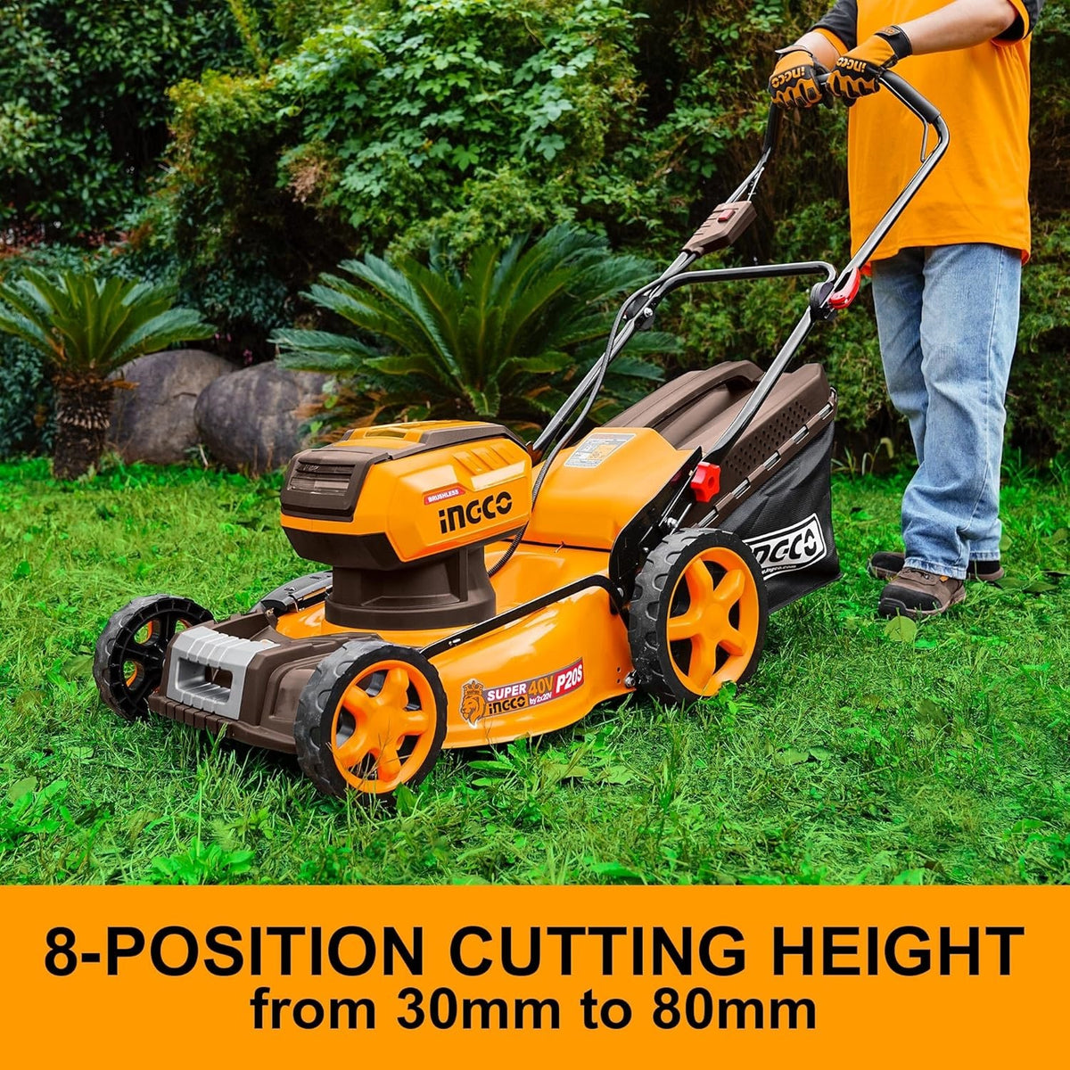 INGCO 2X20V (40V) BL 460mm Lawn Mower 2X5.0A+DUAL Port Chrg LMLI20186 – view 4