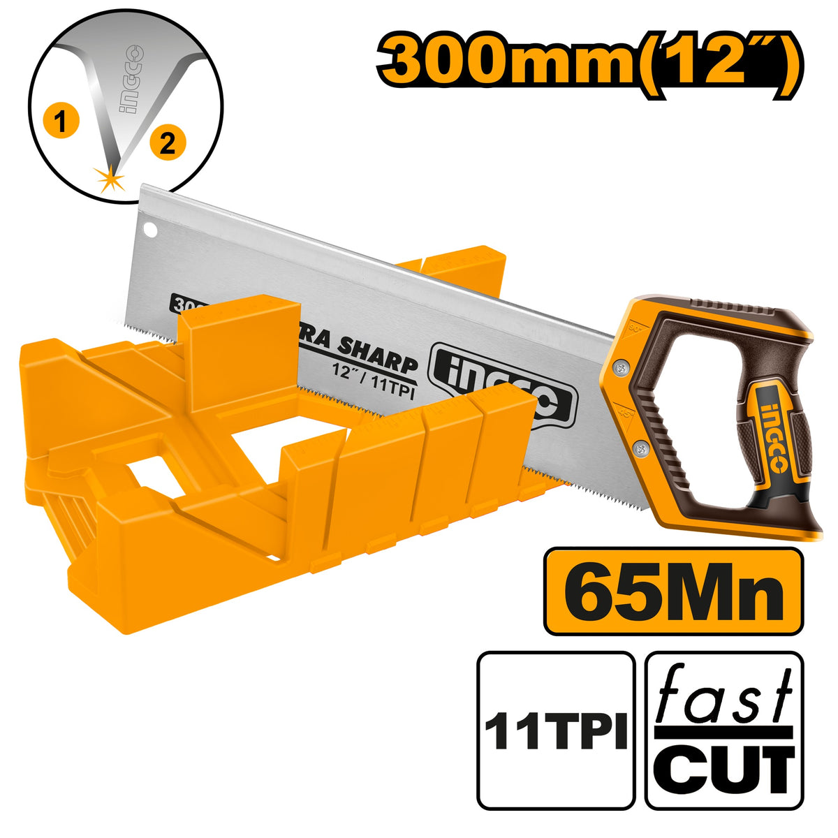 INGCO Mitre Box with Back Saw set HMBB30062 HMBSB30062