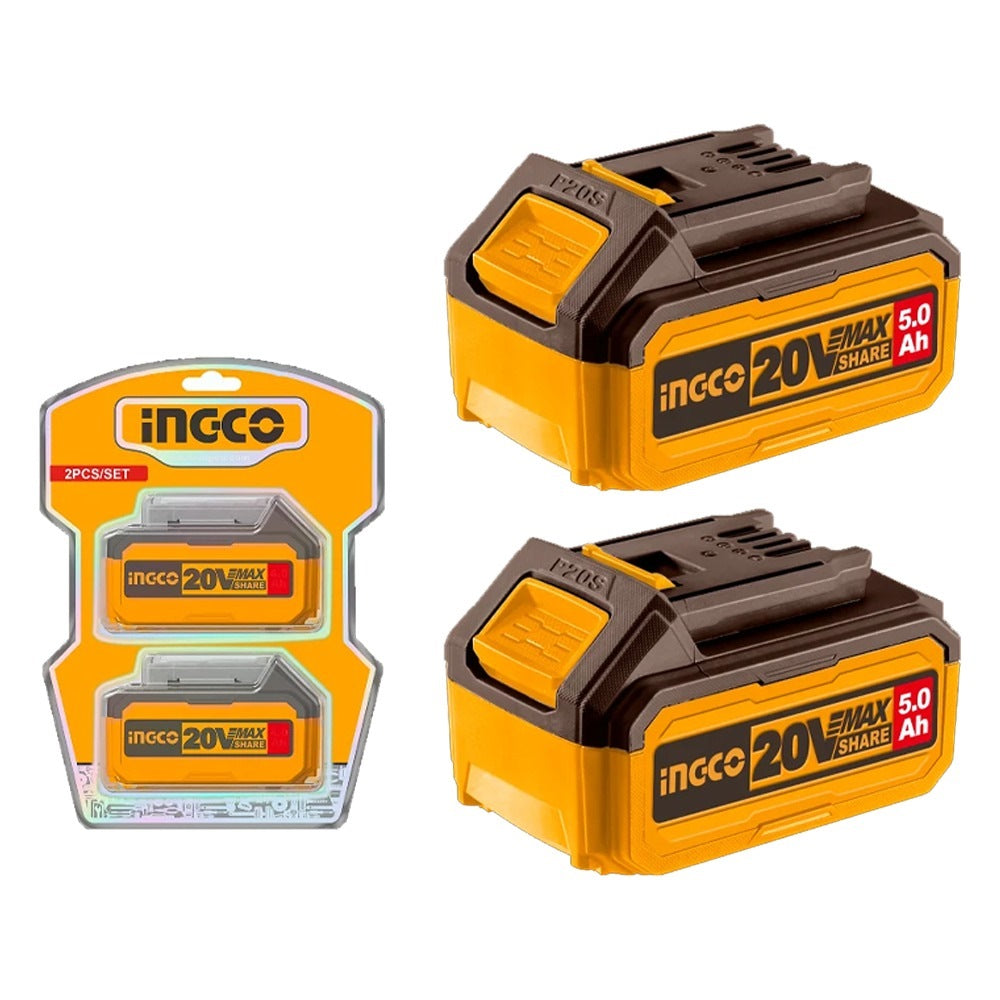 INGCO 20V 2pcs 5.0Ah Battery Value Pack COSLI240464 – view 2