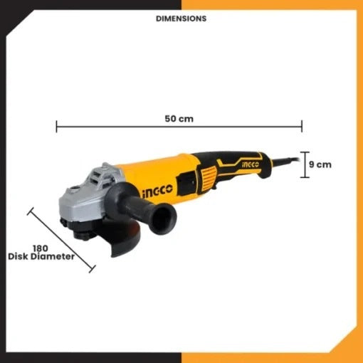 INGCO 180mm (7") Angle Grinder, 2000W AG200018 – view 3