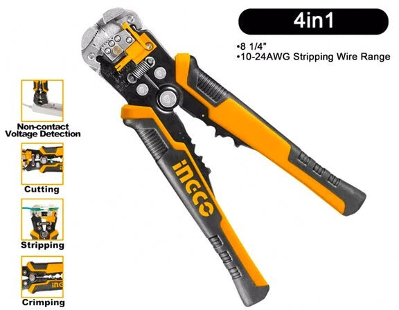 INGCO Intelligent Voltage Detecting Stripper 8.25" 210mm HWSP102429 – view 3