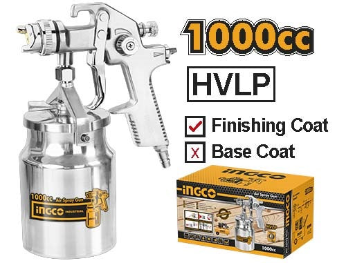 INGCO Hvlp Spray Gun, Nozzle 1.4mm 1.0L Tank ASG2101