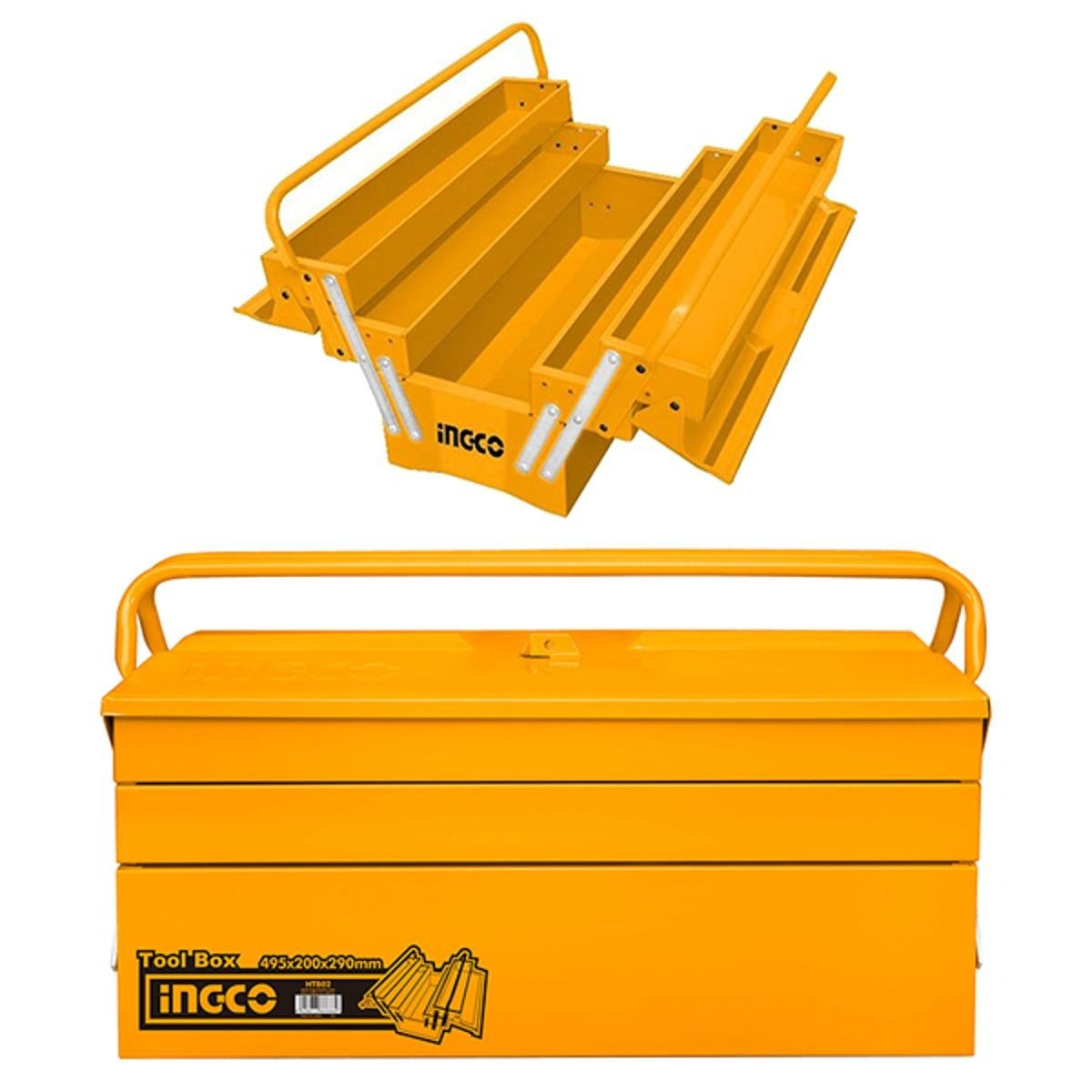 INGCO 3 Layers Metal Tool Box 404X200X205mm HTB03 – view 3
